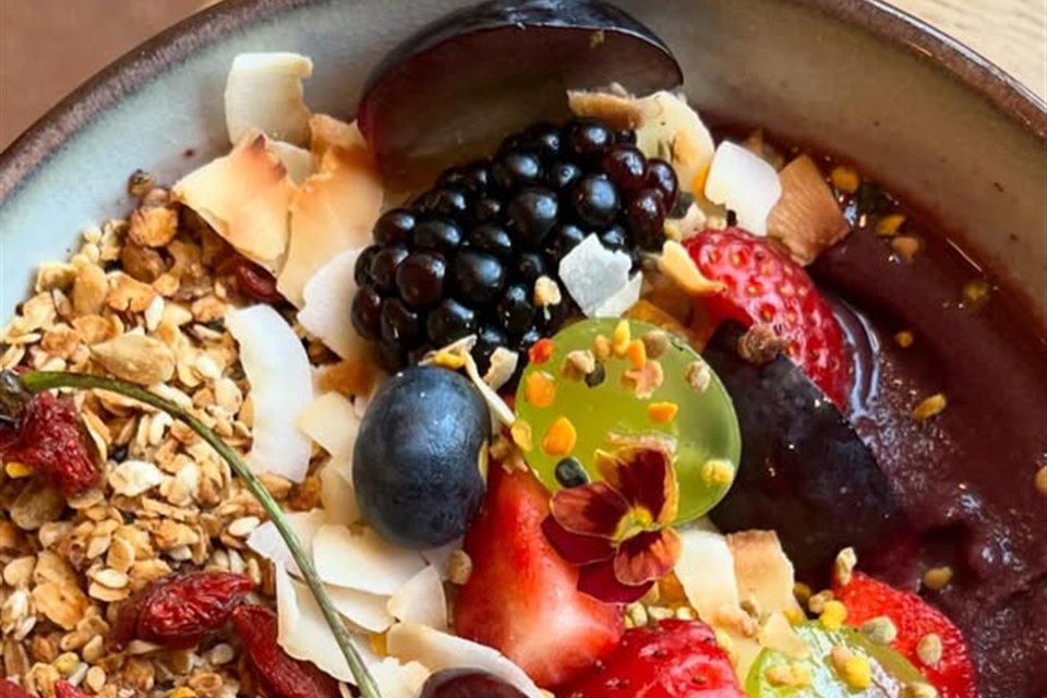 Fruit and granola breakfast at Bloom